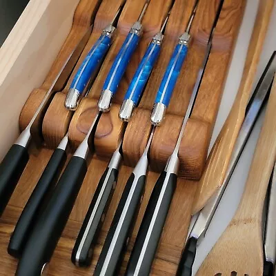 In-Drawer Knife Block 12-Slot Knife Organizer Fits Kitchen Knives Steak Knives • $29.95