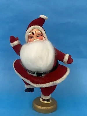Vintage Christmas Dancing Santa Claus Flocked Fuzzy Figurine Plastic 8 In Tall • $24.99