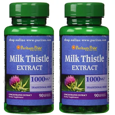 Milk Thistle 1000mg 4:1 Extract 2X90 Or 1X180 (Silybum Marianum) By Puritan • $14.95