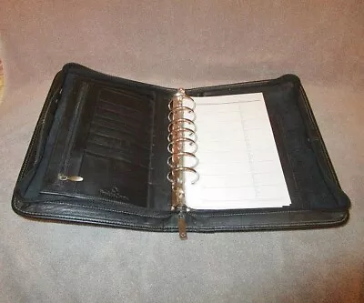 VTG Franklin Covey LEATHER Classic PLANNER Zip BINDER 7 Rings ORGANIZER Address • $29.42