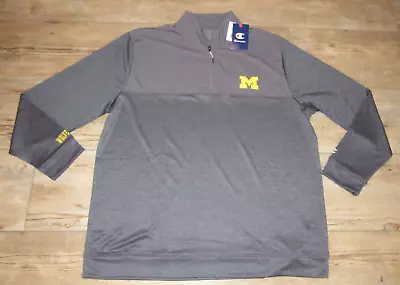 Michigan Wolverines Champion Gray Embroidered 1/4 Zip  Jacket Size Men's 2XL • $25.49
