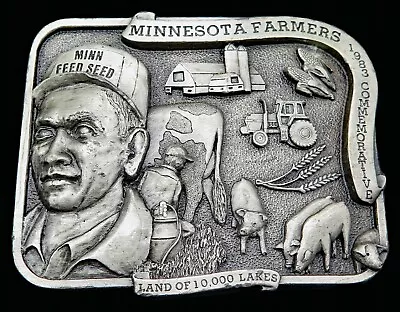 Minnesota Farmers Agriculture Farming Vintage Belt Buckle • $17.50