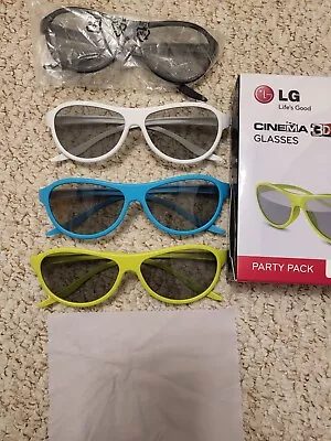 LG Cinema 3D Glasses Party Pack For LG Cinema TV 3D AG-F315 4 Pair Pack & Cloth • £6.99