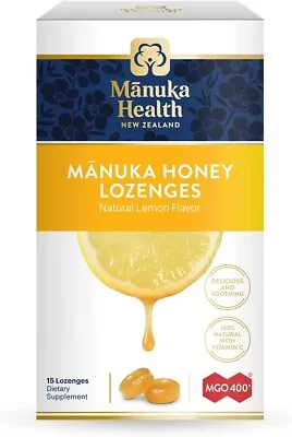 Manuka Health MGO 400+ Manuka Honey Lozenges With Lemon 15 Lozenges 2.66 Oz  • $8.99