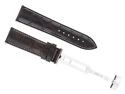 $26.95 • Buy 18mm Leather Watch Band Strap Deploy Clasp For Vacheron Constantin D/brown Ws