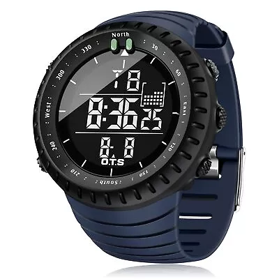 PALADA Men's Digital Sports Watch Waterproof Tactical Watch LED (Dark Blue) • $32.89