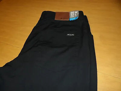 COLUMBIA Cobble Creek 5 Pocket Black Work Pants Men's Size 36 X 32 ~ NEW NWT!! • $36.99