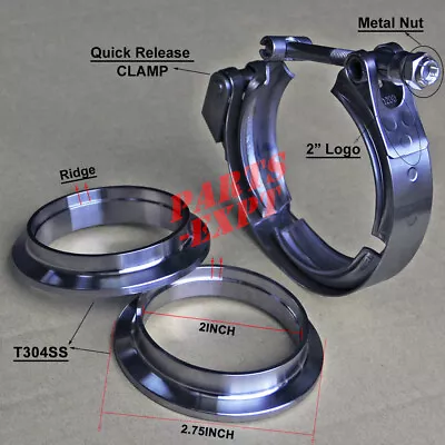 2inch Exhaust Downpipe V-Band Clamp & Male-Female Flange Stainless QUICK RELEASE • $16.90