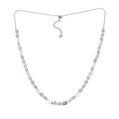 HSN Sevilla Silver Diamond Cut Marquise Sparkle Chain 22  Adjustable Necklace • $79.99