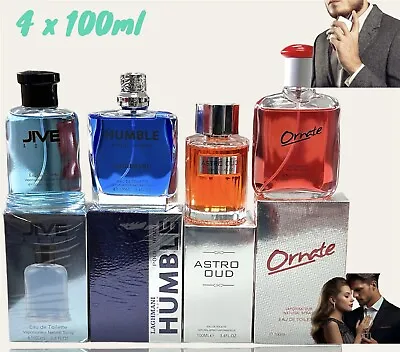 4 X 100ml Men’s Perfume Eau De Toilette Spray Gift Pack Men’s Fragrance Set Lots • £19.99