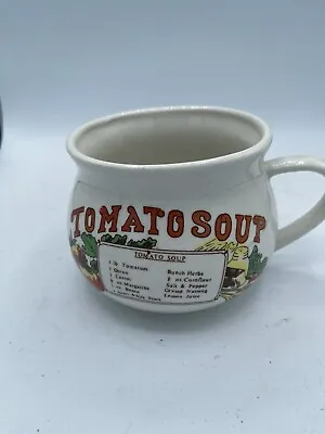 Tomato Soup Bowl Mug With Handle & Recipe. A Must Have For The Collection. • $5