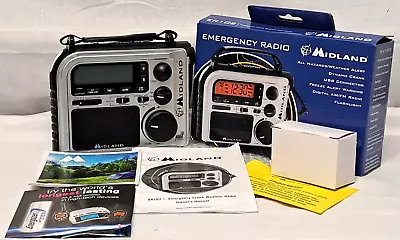 Midland ER 102 Emergency Compact Crank Weather Radio Silver/Black AM/FM Radio • $40