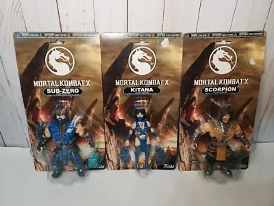 NEW Sub Zero - Scorpion - Kitana Mortal Kombat X Action Figures 5.5  Funko  2017 • $79.99