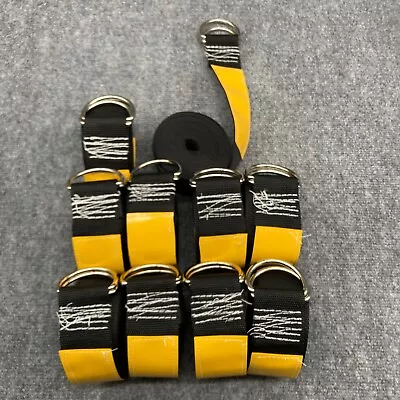 Bounce House Straps 10' Long Black With Labels 10 Pack For Commercial Slide • $94.99