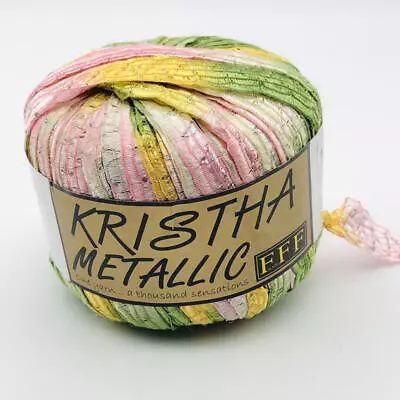 Kristha Metallic Ribbon Yarn Pink Green Yellow White Ombre Made In Italy New • $11.69