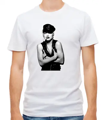 Madonna Smoking Cool Idol Vintage 80s Short Sleeve  White T Shirt Men F017 • £10.51