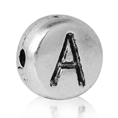 100 Spacer Beads Round Antique Silver Color Letter  A  Pattern Carved • £3.95