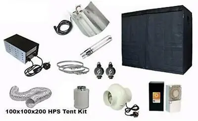 Complete Hydroponic Grow Room Tent Fan Filter HPS Light Kit 250w 600w HPS 1x1x2m • £174.99