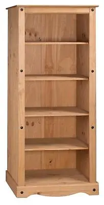 £99.99 • Buy Corona Bookcase Large Tall 5 Shelf Display Unit Solid Pine By Mercers Furniture®