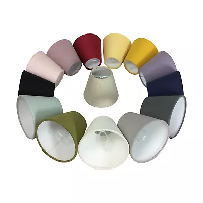 Candle Lampshades Linen Red Pink Grey Lilac Mustard Black Green Blue • £20.49