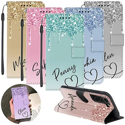 Personalised Case Flip Wallet Phone Cover For Samsung Galaxy S22 S23 A04S A54 5G • £10.19