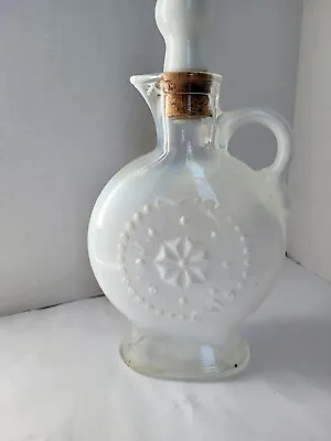 Vintage 1957 Decanter Jim Beam Opalescent Milk Glass Liquor Bottle White 11  • $20.49