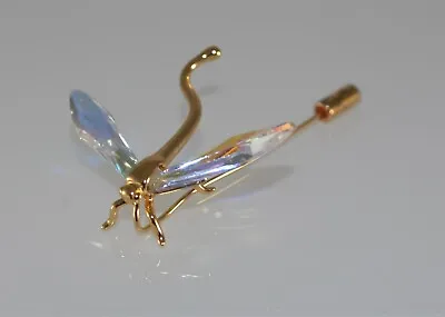 £123 • Buy Fab! Daniel Swarovski Dragonfly Stick Pin Brooch  Aurora Borealis Retired 925