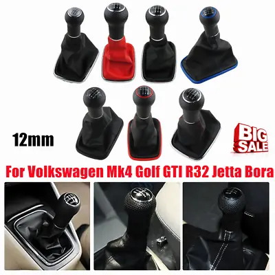 Leather Gear Shift Knob Gaiter Boot Cover For VW Golf 4 GTI R32 Jetta Bora 99-04 • $15.74