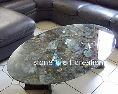 36 X24  Handmade Labradorite Granite Dining And Kitchen Oval Countertops Table • $1374.28