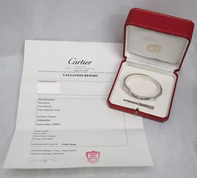 Genuine Cartier 18k White Gold Love Bracelet Size 20 #m 05891 Cartier Report • $4650