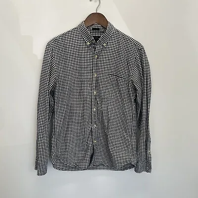 J Crew Shirt Men Medium Long Sleeve Blue White Oxford Cotton Button Down • $18.94