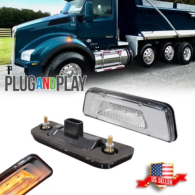 For Kenworth T680 Peterbilt 567 Clear Amber LED Indicator Side Marker Light 2pcs • $22.99