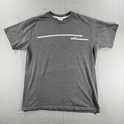 Vintage Nike Short Sleeve T-Shirt Mens Large Gray Y2K Graphic Soft • $17.48