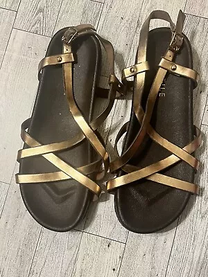 Volatile Women’s  Flat Sandals Size 7 Gold Strap • $12