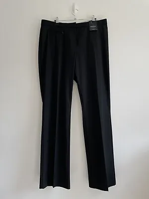 £15 • Buy BNWT M&S Black Straight Leg Trousers Tailored Stretch Sz 16 Long 