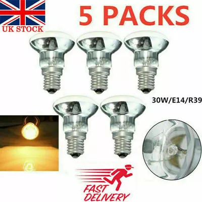 5PCS R39 Lava Lamp Bulb 30W SES E14 Reflector Screw In Spotlight Bulbs  UK • £6.49