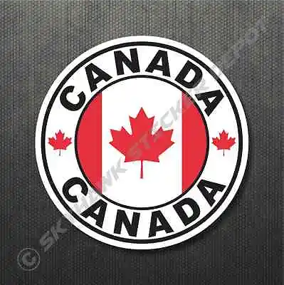 4  Canadian Circle Flag Decal Bumper Sticker Canada Maple Leaf Sticker Macbook • $3.99