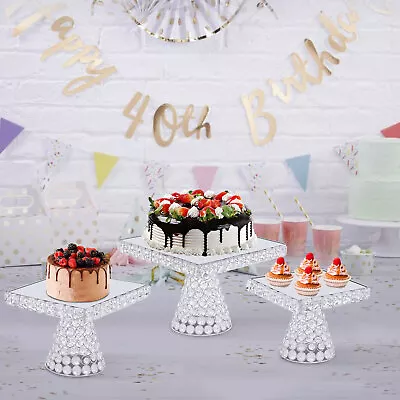3 Pieces Metal Cupcake Stand Cake Dessert Wedding Party Display Plate Set • $52.25