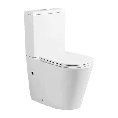 Indigo Cali Back To Wall Rimless Toilet Suite WELS Rated Soft Close Seat • $329