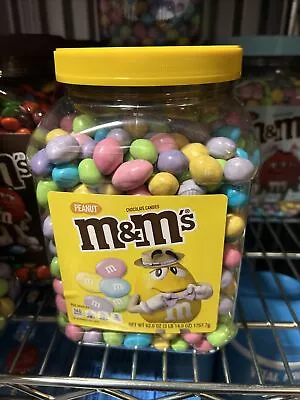 NIB M&M's Peanut Chocolate Pastel Easter Candy - Bulk Jar 62 Oz. - EASTER SNACK • $24.99