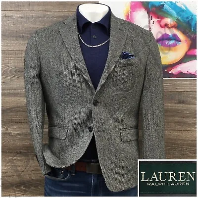 $125 • Buy Ralph Lauren Mens Blazer Sport Coat Two Button Casual Jacket 40S Tweed Wool Suit