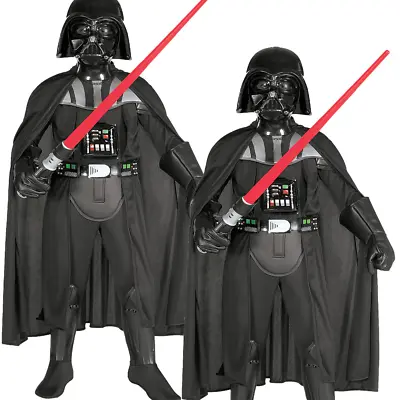 Child Darth Vader Deluxe Outfit New Fancy Dress Costume Star Wars Kids Boys • £28.99