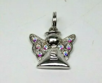 925 Sterling Silver Angel With Rhinestone  Wings Pendant NEW • $16.99