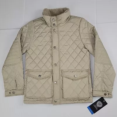 Vince Camuto Quilted Jacket Faux Fur Khaki V220D16 Women’s  Size S/8  New • $66.47