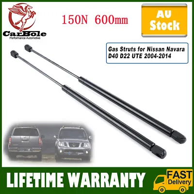 2x Bonnet Gas Strut Tail Lift For Nissan Navara D40 D22 UTE Hard Top 600mm 150N • $24.89