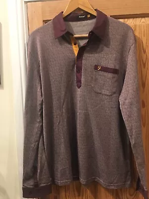 Farah Vintage Long Sleeved Polo Shirt L • £5