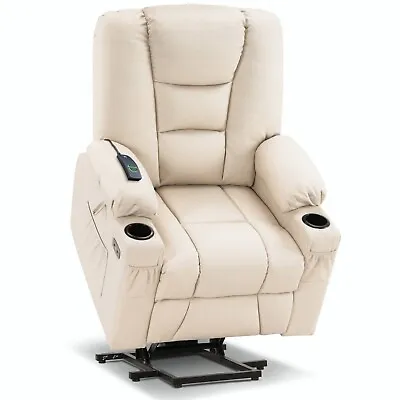 MCombo Power Lift Recliner Chair Sofa With Massage And Heat Faux Leather 7519 • $609.90