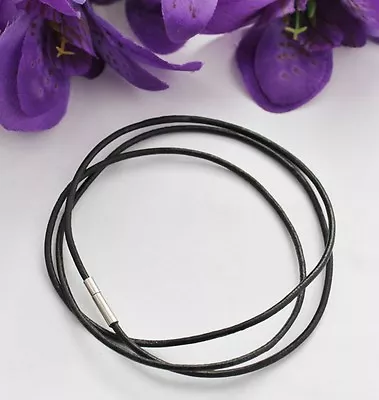 Black Leather Cord Surfer Choker Necklace 3mm - Unisex • $7.49