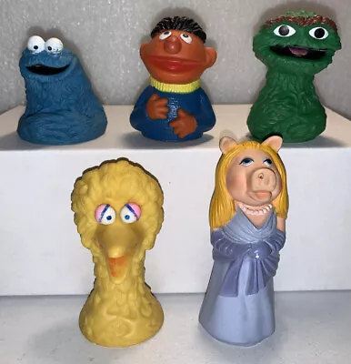 Muppets Finger Puppets Lot Of 6 Oscar Cookie Ernie Big Bird Miss Piggy 1976-8 • $19.99