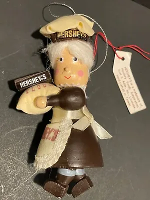 Vintage Kurt Adler Hershey Baker Wooden Christmas Ornament 4” • $10